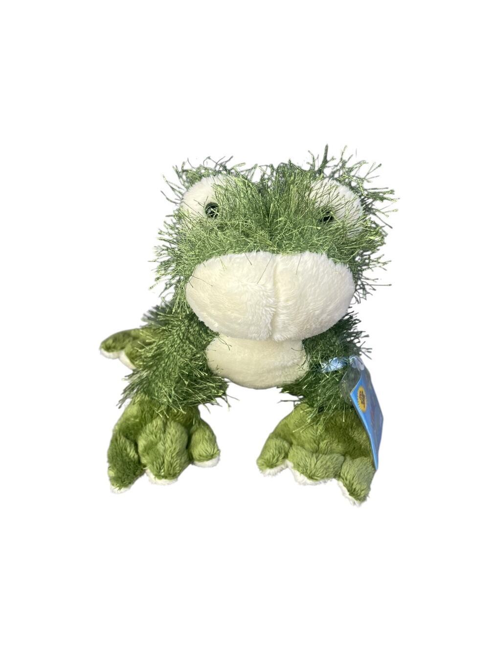NWT Ganz Webkinz Green Fuzzy Frog Plush 7” Tall